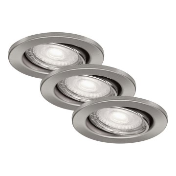 Briloner 7277-032 - SET 3x LED Prigušiva ugradbena svjetiljka za kupaonicu 1xGU10/5W/230V IP23