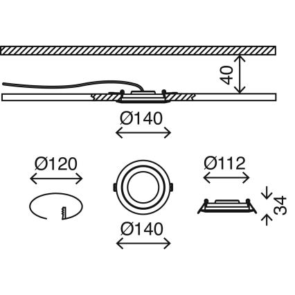 Briloner 7285-016 - LED ugradna svjetiljka za kupaonicu LED/6,4W/230V IP23