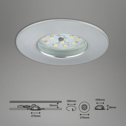 Briloner 7295-019 - LED Prigušiva ugradbena svjetiljka za kupaonicu ATTACH LED/6,5W/230V IP44