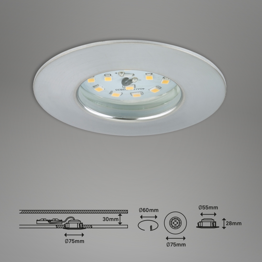 Briloner 7295-019 - LED Prigušiva ugradbena svjetiljka za kupaonicu ATTACH LED/6,5W/230V IP44