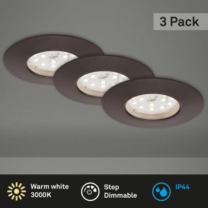 Briloner 7295-031 - SET 3x LED Prigušiva ugradbena svjetiljka za kupaonicu ATTACH LED/6,5W/230V IP44