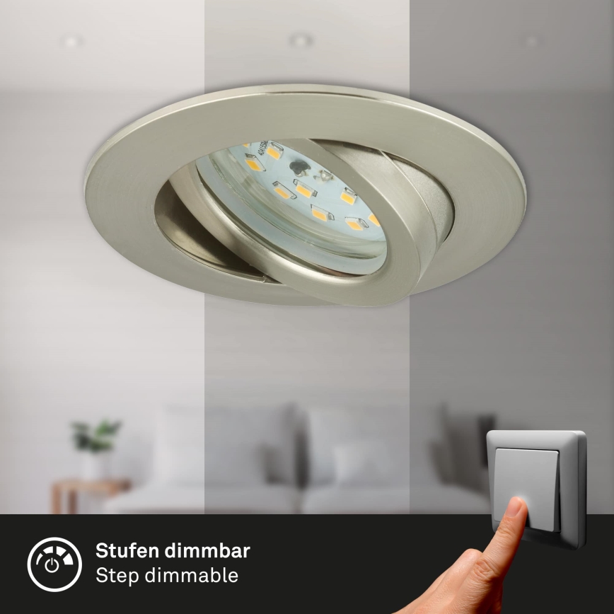 Briloner 7296-012 - LED Prigušiva ugradbena svjetiljka za kupaonicu ATTACH LED/6,5W/230V IP23 mat krom