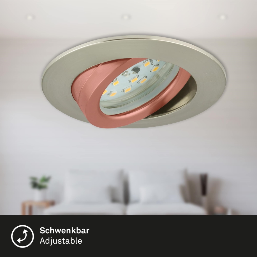 Briloner 7296-012 - LED Prigušiva ugradbena svjetiljka za kupaonicu ATTACH LED/6,5W/230V IP23 mat krom