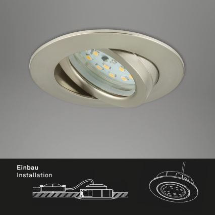 Briloner 7296-012 - LED Prigušiva ugradbena svjetiljka za kupaonicu ATTACH LED/6,5W/230V IP23 mat krom