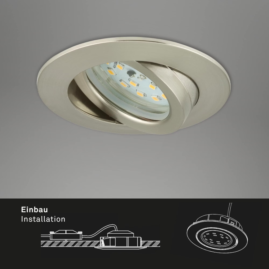 Briloner 7296-012 - LED Prigušiva ugradbena svjetiljka za kupaonicu ATTACH LED/6,5W/230V IP23 mat krom