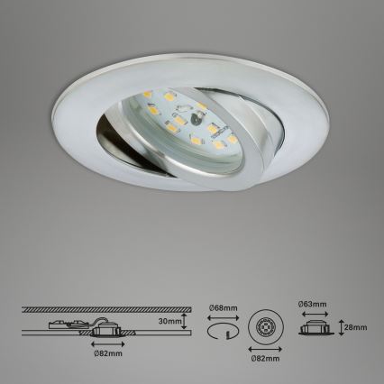 Briloner 7296-019 - LED Prigušiva ugradbena svjetiljka za kupaonicu LED/6,5W/230V IP23