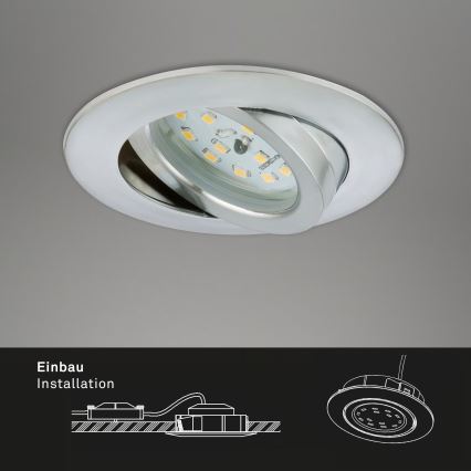 Briloner 7296-039 - SET 3x LED zatemnjivo kupaonsko ugradno stropno svjetlo LED/6,5W/230V 3000K IP23 matni krom