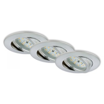 Briloner 7296-039 - SET 3x LED zatemnjivo kupaonsko ugradno stropno svjetlo LED/6,5W/230V 3000K IP23 matni krom