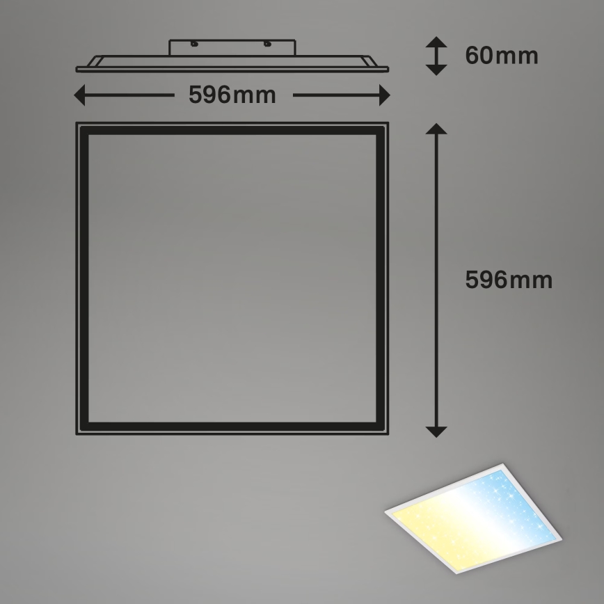 Briloner 7303-016 - LED Prigušiva stropna svjetiljka STARRY SKY LED/36W/230V 3000-6000K + daljinski upravljač
