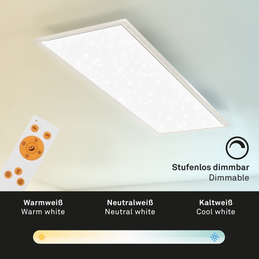 Briloner 7308-016 - LED Prigušiva stropna svjetiljka STARRY SKY LED/24W/230V 3000-6000K + daljinski upravljač