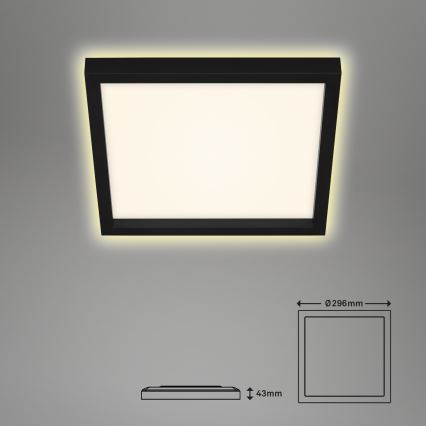 Briloner 7362-015 - LED Stropna svjetiljka CADRE LED/18W/230V 29,6x29,6 cm crna