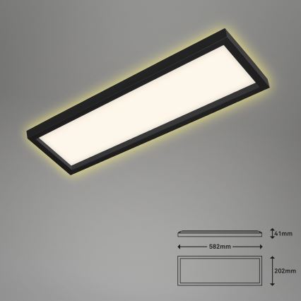 Briloner 7365-015 - LED Stropna svjetiljka CADRE LED/22W/230V 58,2x20,2 cm crna