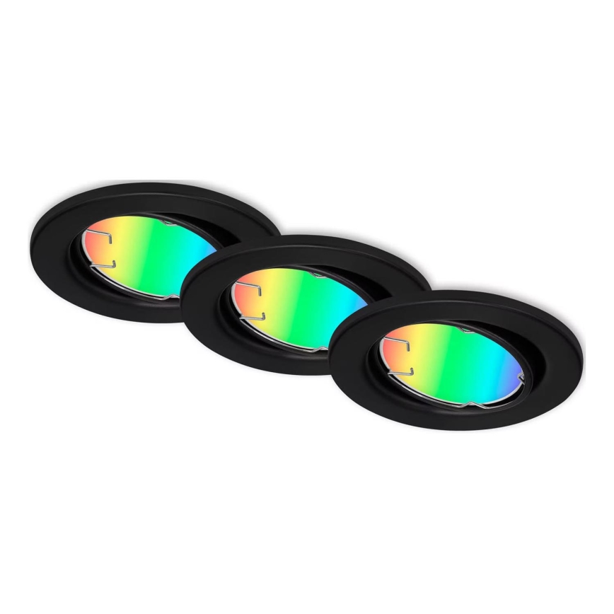 Briloner 7373-035 - SET 3x LED RGB Prigušiva ugradbena svjetiljka LED/4,9W/230V Wi-Fi Tuya + daljinski upravljač