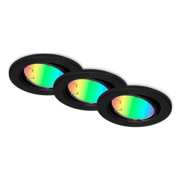 Briloner 7373-035 - SET 3x LED RGB Ugradbena svjetiljka s prigušivanjem LED/4,9W/230V Wi-Fi Tuya + daljinski upravljač