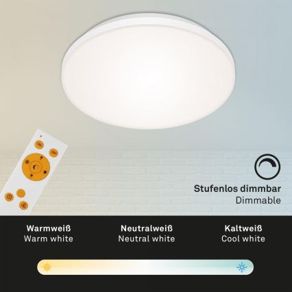 Briloner 7377-016 - LED Prigušiva stropna svjetiljka LED/12W/230V 3000-6500K + daljinski upravljač