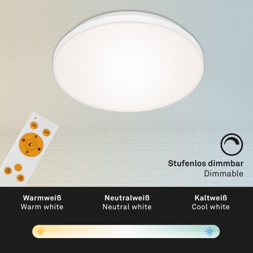 Briloner 7377-016 - LED Prigušiva stropna svjetiljka LED/12W/230V 3000-6500K + daljinski upravljač