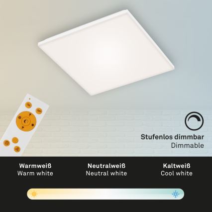 Briloner 7378-116 - LED stropna svjetiljka s prigušivanjem FRAMELESS LED/24W/230V 3000-6500K + daljinski upravljač