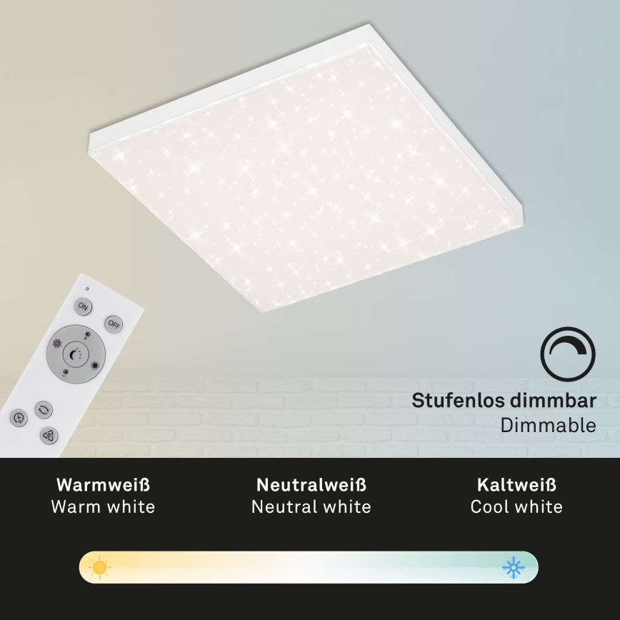 Briloner 7381-116 - LED Prigušiva stropna svjetiljka STARRY SKY LED/24W/230V 3000-6500K + daljinski upravljač
