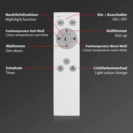Briloner 7381-116 - LED Prigušiva stropna svjetiljka STARRY SKY LED/24W/230V 3000-6500K + daljinski upravljač