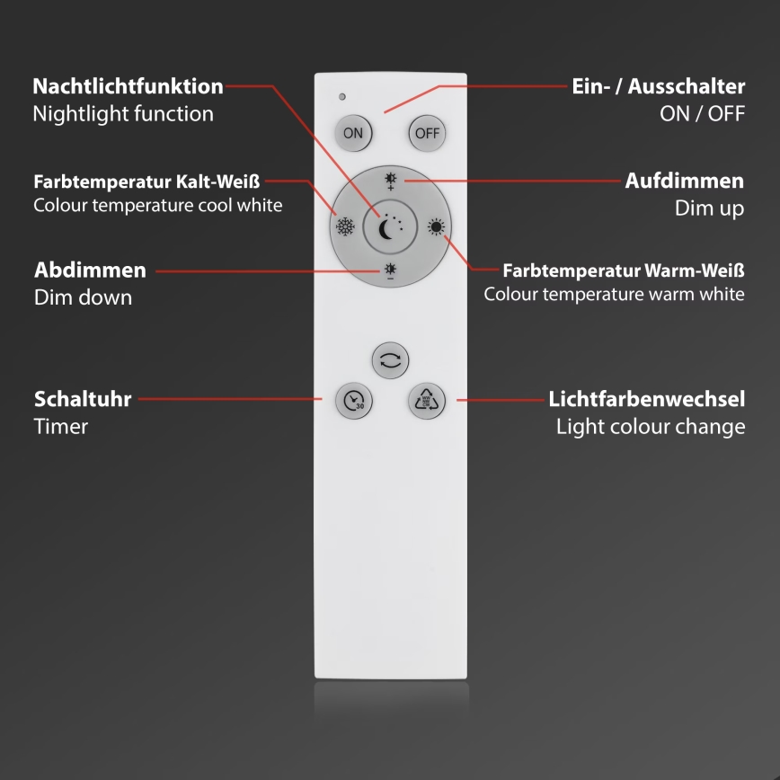 Briloner 7381-116 - LED stropna svjetiljka s prigušivanjem SVEMIRSKO NEBO LED/24W/230V 3000-6500K + daljinski upravljač