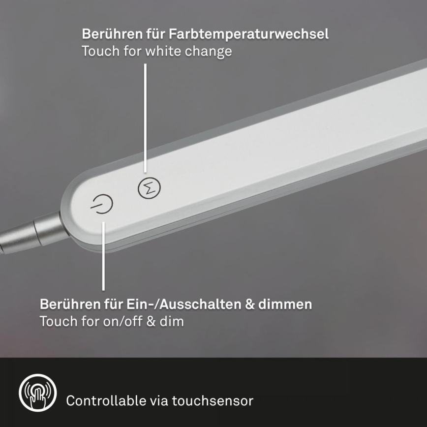 Briloner 7389-014 - LED stolna lampa s dodirnim upravljanjem, fleksibilna, prigušiva SERVO LED/8W/230V 3000/4000/6500K