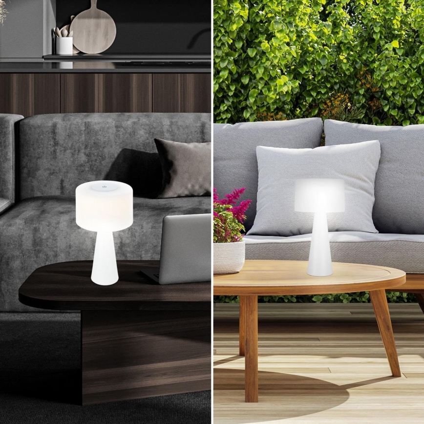 Briloner 7420016 - LED Prigušiva punjiva dodirna vanjska stolna lampa LED/4W/5V IP44 3000K bijela