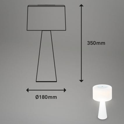 Briloner 7420016 - LED Prigušiva punjiva dodirna vanjska stolna lampa LED/4W/5V IP44 3000K bijela