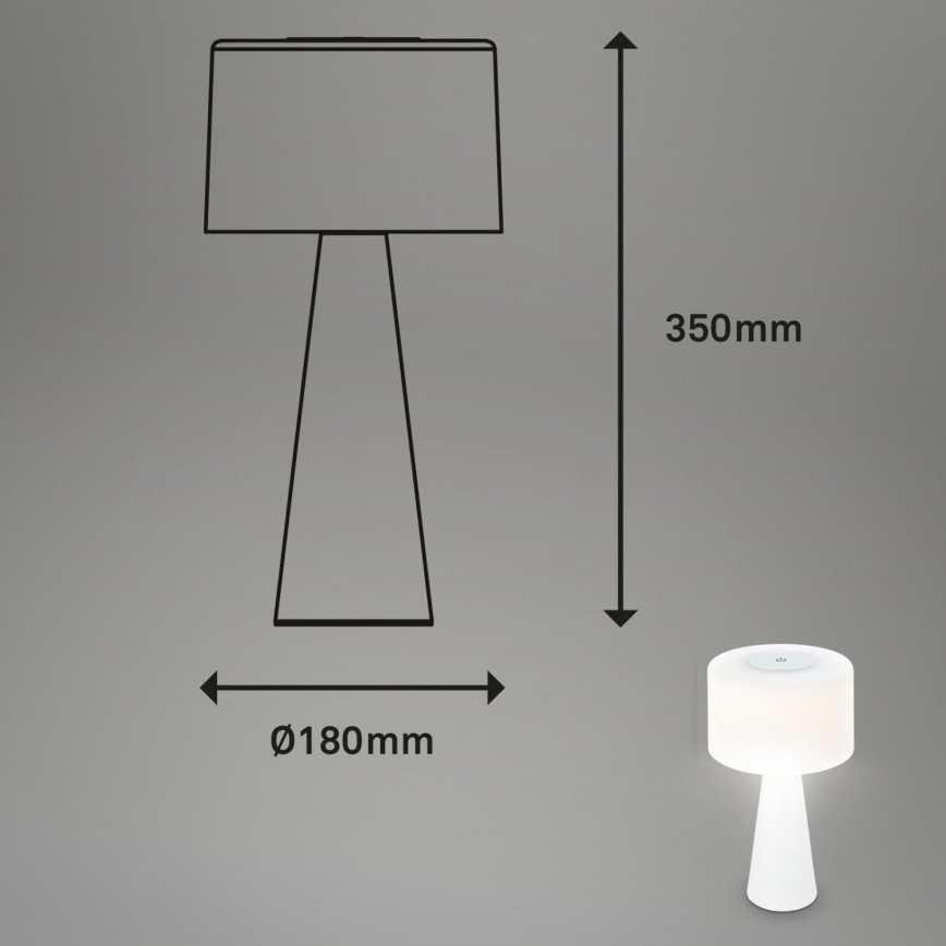 Briloner 7420016 - LED Prigušiva punjiva dodirna vanjska stolna lampa LED/4W/5V IP44 3000K bijela