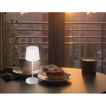 Briloner 7423016 - LED Prigušiva punjiva vanjska stolna lampa LED/2,6W/5V 2000mAh IP44 bijela