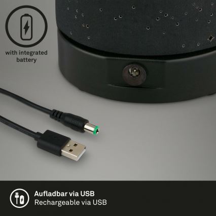 Briloner 7449-015 - LED Prigušiva vanjska dodirna lampa STARRY SKY LED/3W/5V IP44 2000 mAh crna