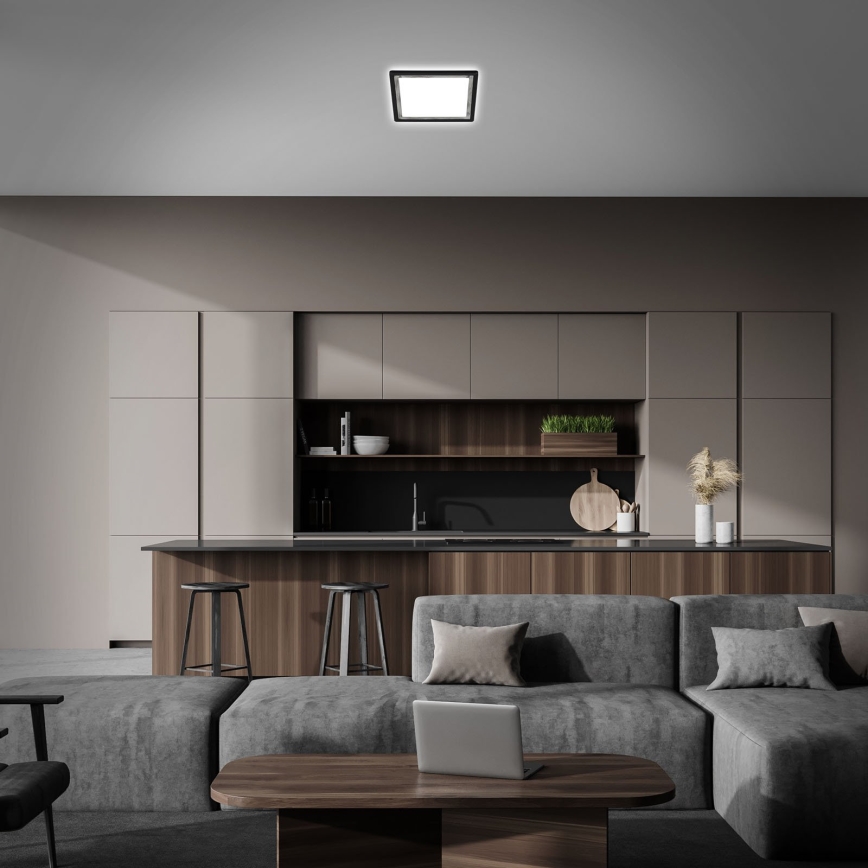 Briloner 7457-414 - LED Stropna svjetiljka SLIM LED/18W/230V 4000K 29x29 cm crna