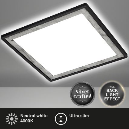 Briloner 7457-414 - LED Stropna svjetiljka SLIM LED/18W/230V 4000K 29x29 cm crna