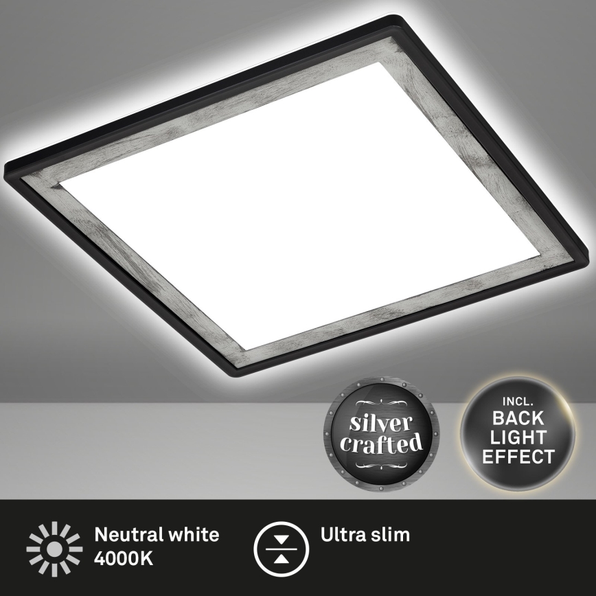 Briloner 7457-414 - LED Stropna svjetiljka SLIM LED/18W/230V 4000K 29x29 cm crna