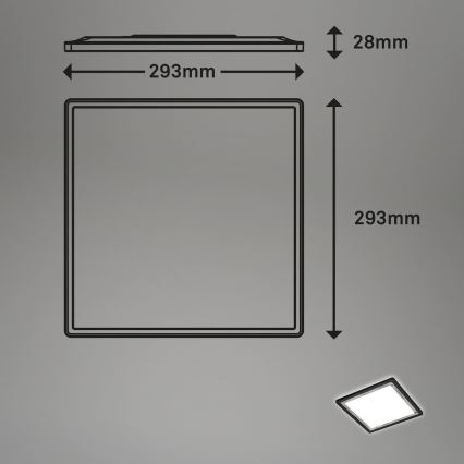 Briloner 7457-414 - LED Stropna svjetiljka SLIM LED/18W/230V 4000K 29x29 cm crna