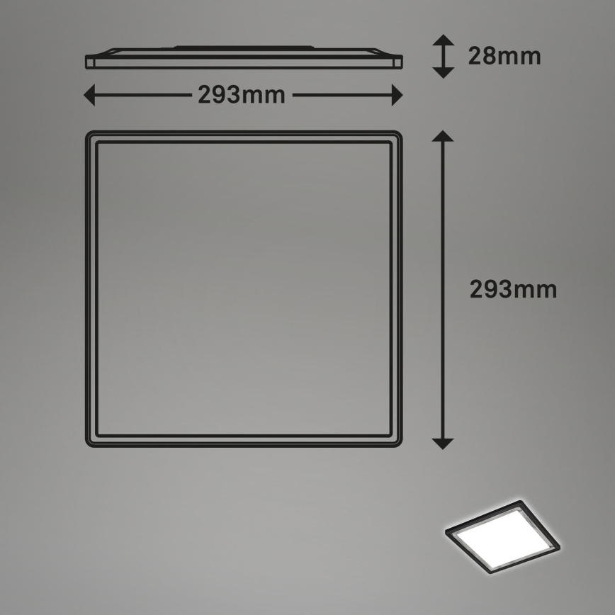 Briloner 7457-414 - LED Stropna svjetiljka SLIM LED/18W/230V 4000K 29x29 cm crna