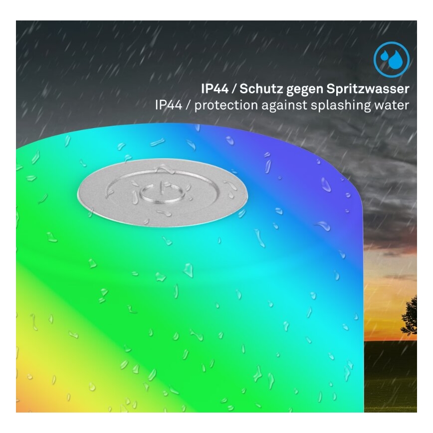 Briloner 7462014 - LED RGB Punjiva vanjska stolna lampa LED/1,5W/5V IP44 1200 mAh mat krom