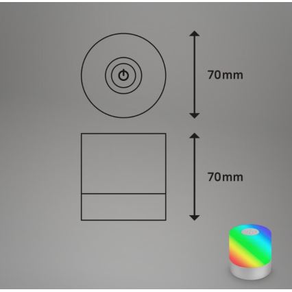 Briloner 7462014 - LED RGB Punjiva vanjska stolna lampa LED/1,5W/5V IP44 1200 mAh mat krom