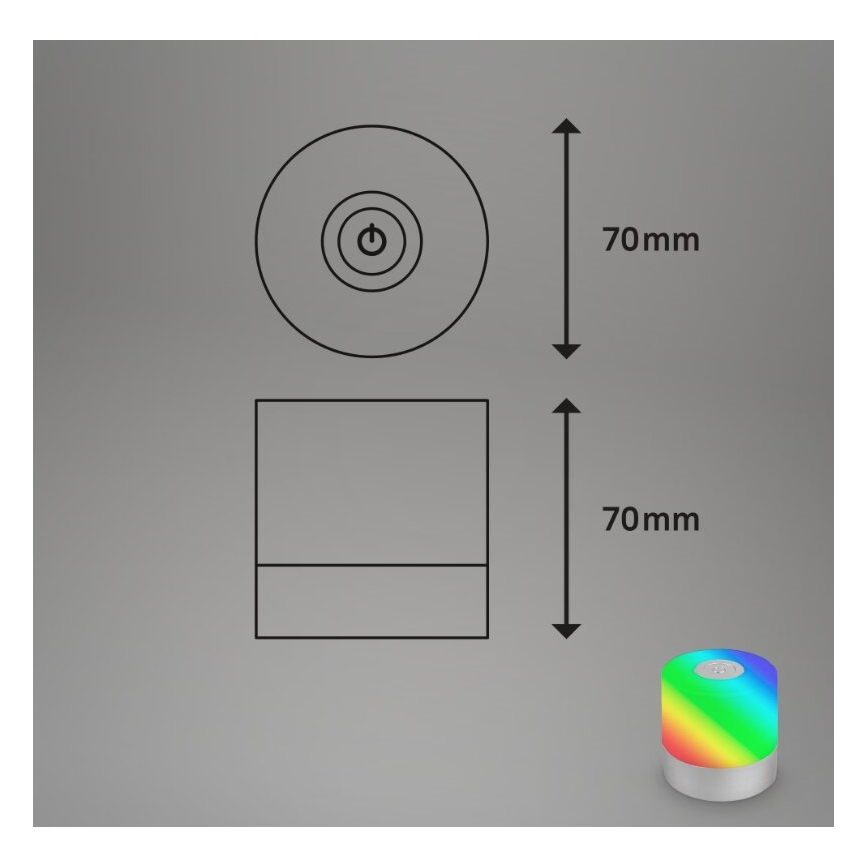 Briloner 7462014 - LED RGB Punjiva vanjska stolna lampa LED/1,5W/5V IP44 1200 mAh mat krom