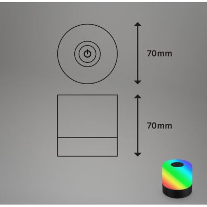 Briloner 7462015 - LED RGB Punjiva vanjska stolna lampa LED/1,5W/5V IP44 1200 mAh crna