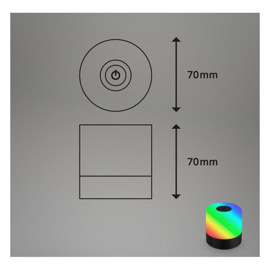 Briloner 7462015 - LED RGB Punjiva vanjska stolna lampa LED/1,5W/5V IP44 1200 mAh crna