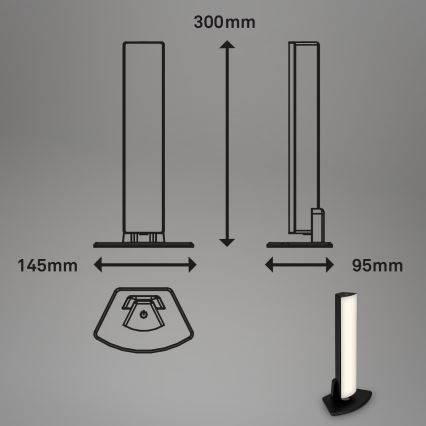 Briloner 7474-015 - LED vanjska stolna lampa s dodirnim upravljanjem i mogućnošću prigušivanja, punjiva 2u1 LED/7W/5V 2x2200 mAh USB 3000K IP44 crna