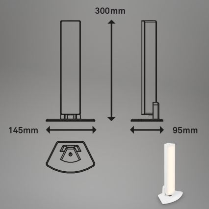 Briloner 7474-016 - LED Prigušiva dodirna punjiva vanjska stolna lampa 2u1 LED/7W/5V 2x2200 mAh USB 3000K IP44 bijela