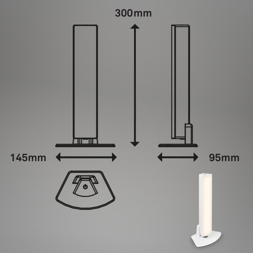 Briloner 7474-016 - LED Prigušiva dodirna punjiva vanjska stolna lampa 2u1 LED/7W/5V 2x2200 mAh USB 3000K IP44 bijela