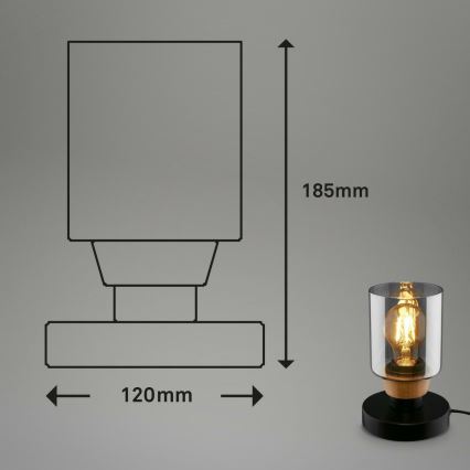 Briloner 7486015 - Stolna lampa 1xE27/10W/230V crna