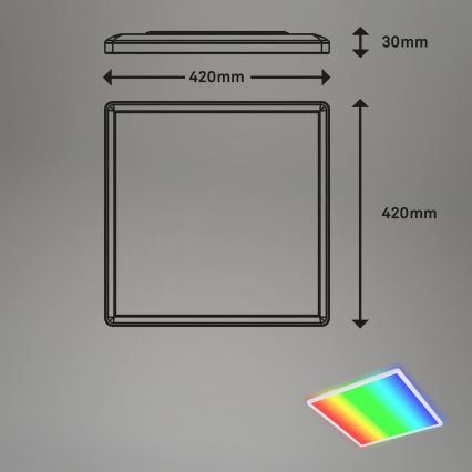 Briloner 7491-016 - pametna LED RGBW stropna svjetiljka s mogućnošću prigušivanja 22W/230V 4000K 42x42 cm Wi-Fi Tuya + daljinski upravljač