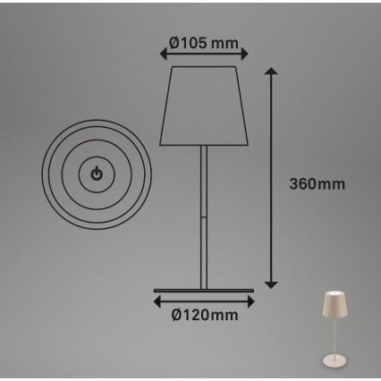 Briloner 7508011 - LED Prigušiva punjiva vanjska stolna lampa 2u1 LED/2,5W/5V IP44 bež