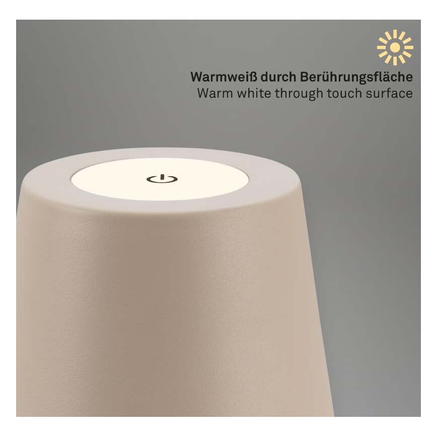 Briloner 7508011 - LED vanjska stolna lampa s mogućnošću prigušivanja, punjiva 2u1 LED/2,5W/5V IP44 bež