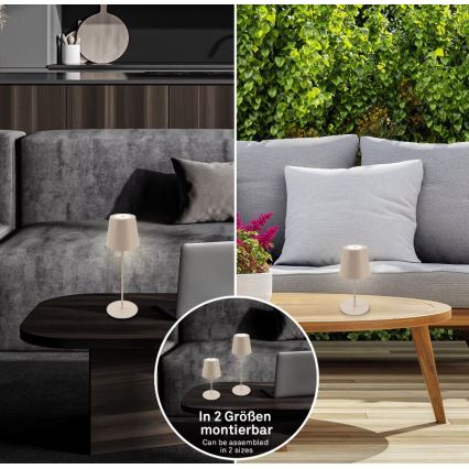 Briloner 7508011 - LED s mogućnošću prigušivanja punjiva vanjska stolna lampa 2 u 1 LED/2,5W/5V IP44 1200 mAh bež