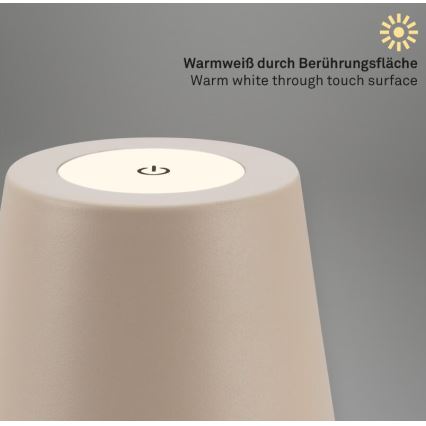 Briloner 7508011 - LED s mogućnošću prigušivanja punjiva vanjska stolna lampa 2 u 1 LED/2,5W/5V IP44 1200 mAh bež