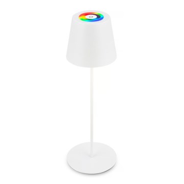 Briloner 7510016 - LED RGBW s mogućnošću prigušivanja vanjska punjiva stolna svjetiljka CALIDA LED/2,5W/5V IP44 1200 mAh bijela